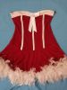 Adult Female Costumes to Hire - Sexy Claus - Red dress with feathers